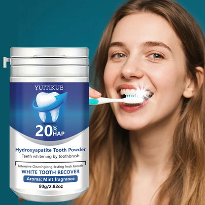 20% Hydroxyapatite Tooth Powder for Teeth Whitening & Enamel Repair, Deep Cleaning, Fresh Breath, 80g