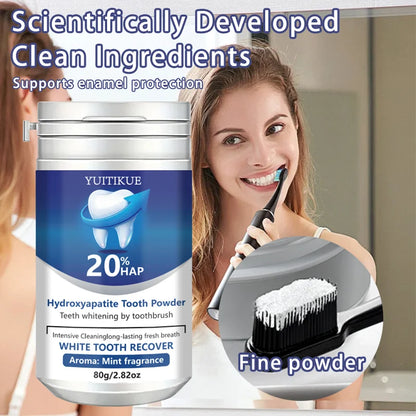 20% Hydroxyapatite Tooth Powder for Teeth Whitening & Enamel Repair, Deep Cleaning, Fresh Breath, 80g