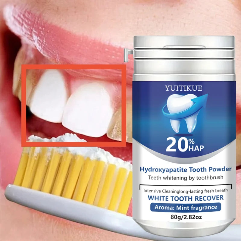 20% Hydroxyapatite Tooth Powder for Teeth Whitening & Enamel Repair, Deep Cleaning, Fresh Breath, 80g