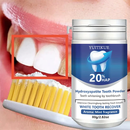 20% Hydroxyapatite Tooth Powder for Teeth Whitening & Enamel Repair, Deep Cleaning, Fresh Breath, 80g