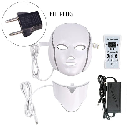 7 Colors LED Facial Mask with Neck Professional Beauty Neck Skin Care Face Rejuvenation Firming Anti Acne Therapy Whiting Mask